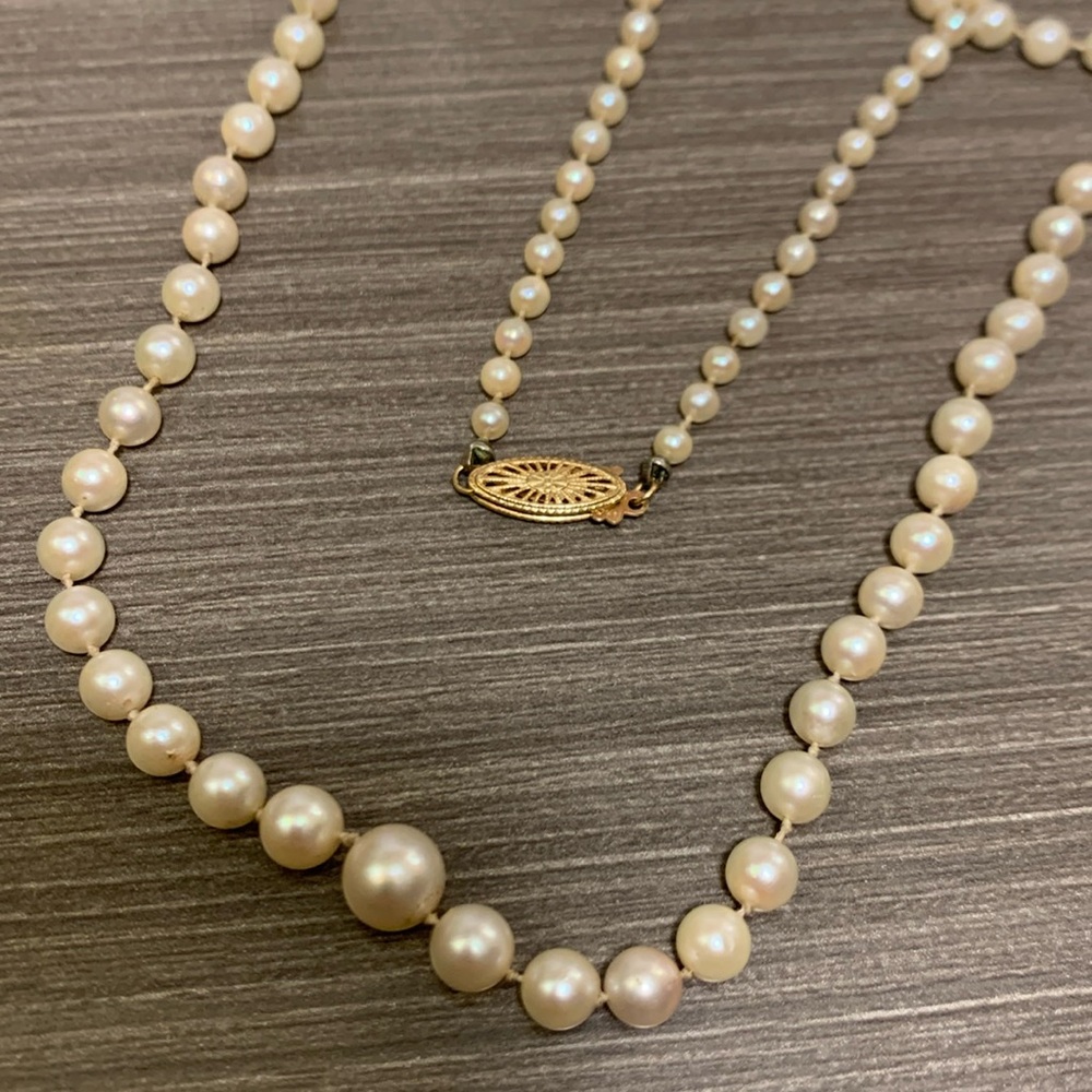 14K Gold Vintage Pearl Necklace